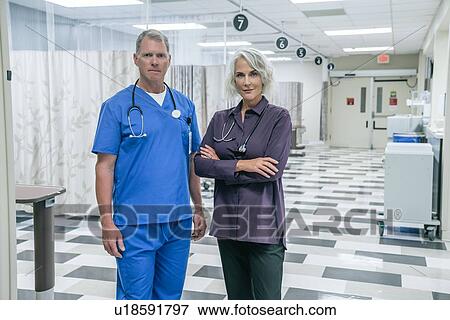 Stock Photo - Two doctors in hospital. Fotosearch