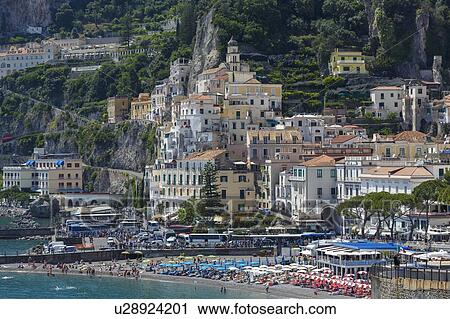 Stock Image - Village of Positano on Amalfi Coast, Italy. Fotosearch