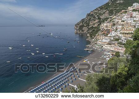 Stock Photo - Village of Positano on Amalfi Coast, Italy. Fotosearch
