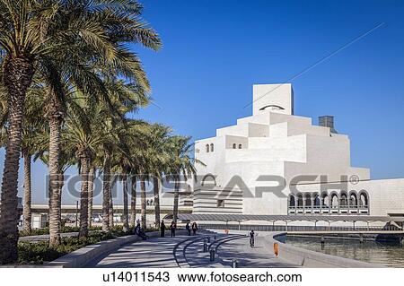 Waterfront Museum of Islamic Art in Doha, Qatar View Large Photo Image Stock Image - Waterfront Museum of Islamic Art in Doha, Qatar. Fotosearch