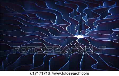 Wavy blue illuminated lines, illustration. View Large Photo Image Stock Photograph - Wavy blue illuminated lines, illustration.. Fotosearch