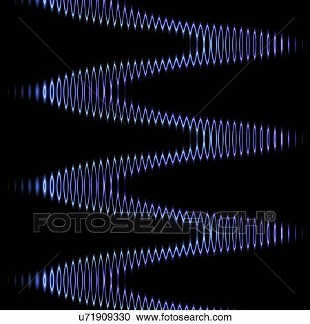 Stock Image - Wavy lines against black background, illustration.. Fotosearch