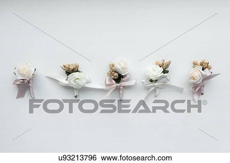 Stock Photograph - Wedding bouquets in a row. Fotosearch