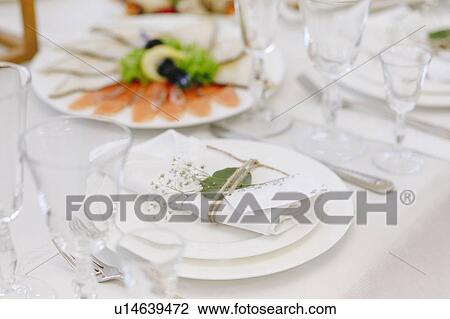 Wedding place setting with napkin on plate View Large Photo Image Stock Image - Wedding place setting with napkin on plate. Fotosearch