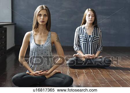 Women during yoga class View Large Photo Image Stock Photography - Women during yoga class. Fotosearch