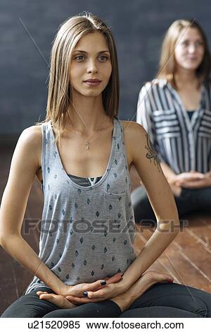 Women during yoga class View Large Photo Image Stock Photography - Women during yoga class. Fotosearch