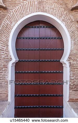 Stock Image - Wooden door of Koutoubia Mosque in Marrakesh, Morocco. Fotosearch