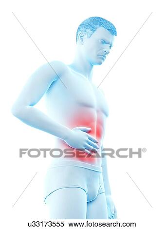 Stock Photography - Abdominal pain, conceptual illustration.. Fotosearch