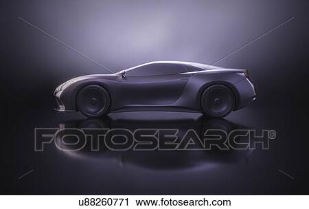Stock Image - Aerodynamic sports car, computer illustration.. Fotosearch