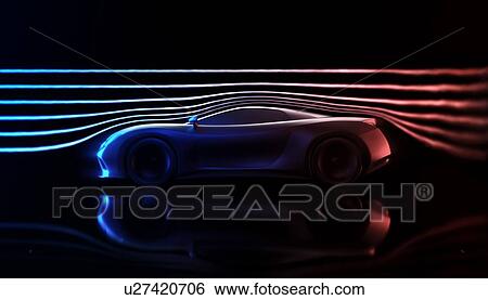 Stock Photograph - Aerodynamic sports car, computer illustration.. Fotosearch