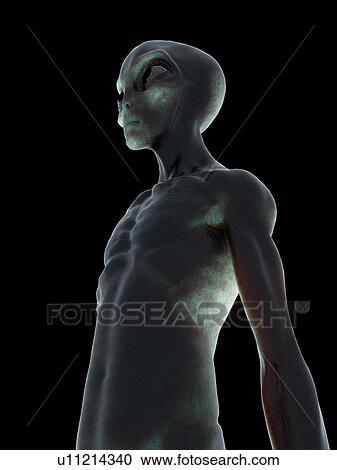 Stock Image - Alien, computer illustration.. Fotosearch