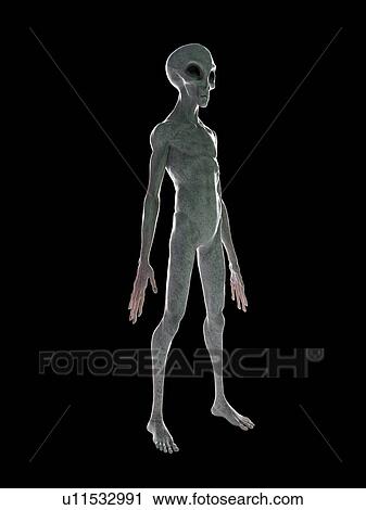 Stock Image - Alien, computer illustration.. Fotosearch