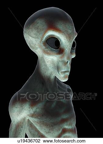 Stock Image - Alien, computer illustration.. Fotosearch