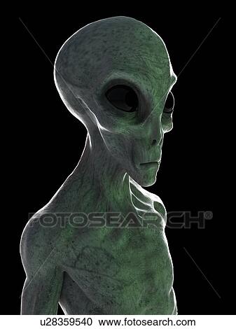Stock Image - Alien, computer illustration.. Fotosearch