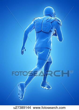 Picture - American football player, illustration. Fotosearch