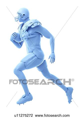 Stock Image - American football player, illustration. Fotosearch