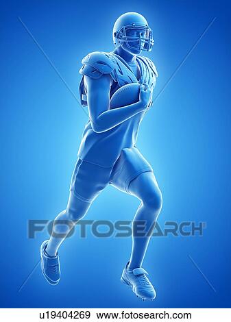American football player, illustration View Large Photo Image Stock Photo - American football player, illustration. Fotosearch