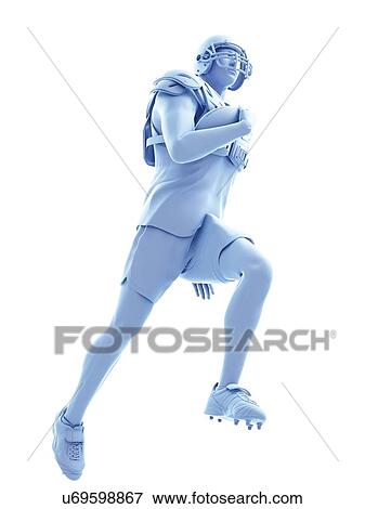 Stock Photo - American football player, illustration. Fotosearch