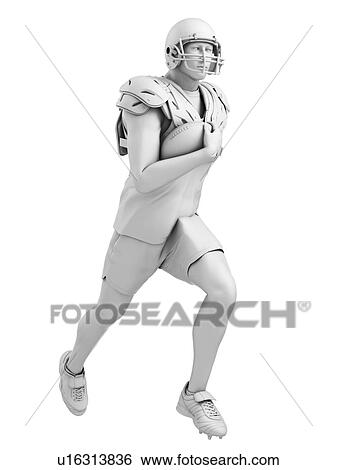 Stock Photograph - American football player, illustration. Fotosearch