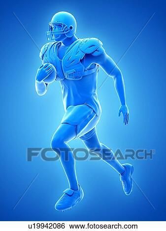 American football player, illustration View Large Photo Image Stock Photograph - American football player, illustration. Fotosearch
