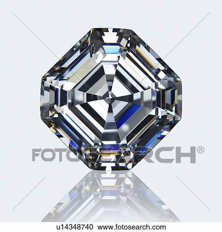 Stock Image - Asscher cut diamond.. Fotosearch