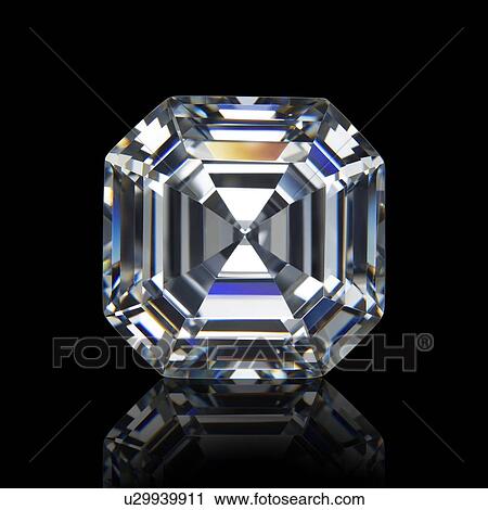 Stock Image - Asscher cut diamond.. Fotosearch