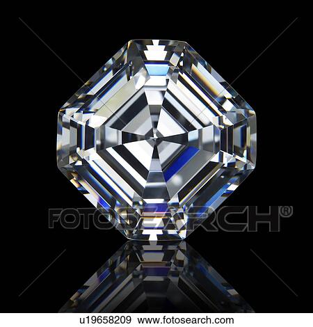 Stock Photo - Asscher cut diamond.. Fotosearch