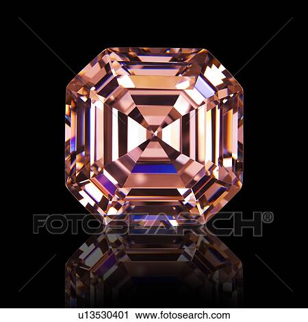 Asscher cut pink sapphire. View Large Photo Image Stock Image - Asscher cut pink sapphire.. Fotosearch