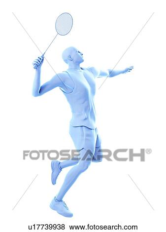 Stock Photo - Badminton player, illustration. Fotosearch