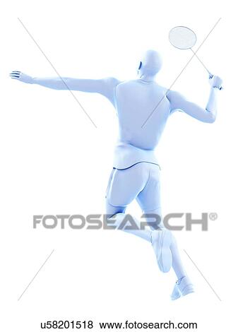 Stock Photo - Badminton player, illustration. Fotosearch