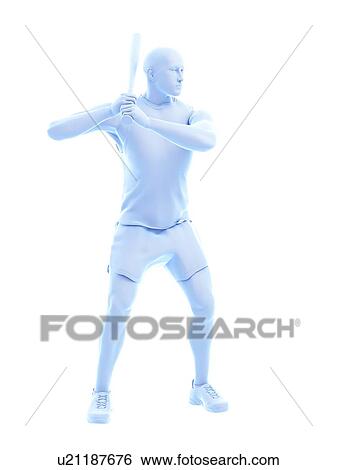 Stock Photograph - Baseball player, computer illustration.. Fotosearch