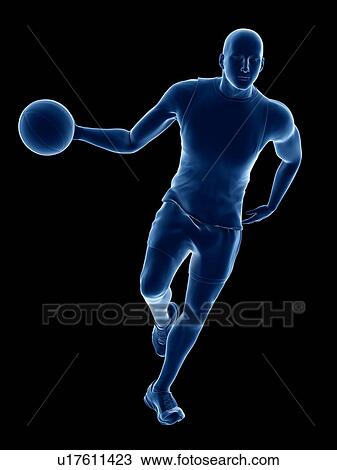 Stock Image - Basketball player, computer illustration.. Fotosearch