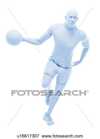 Basketball player, computer illustration. View Large Photo Image Stock Photo - Basketball player, computer illustration.. Fotosearch