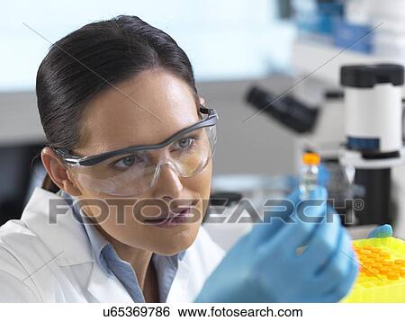 Biotechnology research. Scientist examining sample in a test tube ready for automated analysis. View Large Photo Image Stock Photograph - Biotechnology research. Scientist examining sample in a test tube ready for automated analysis.. Fotosearch
