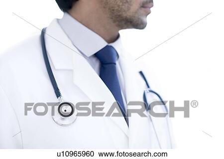 Doctor with stethoscope, close-up. View Large Photo Image Stock Image - Doctor with stethoscope, close-up.. Fotosearch