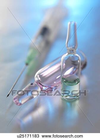 Drug ampules and syringe awaiting injection. View Large Photo Image Stock Image - Drug ampules and syringe awaiting injection.. Fotosearch