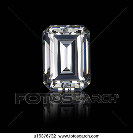 Stock Image - Emerald cut diamond.. Fotosearch