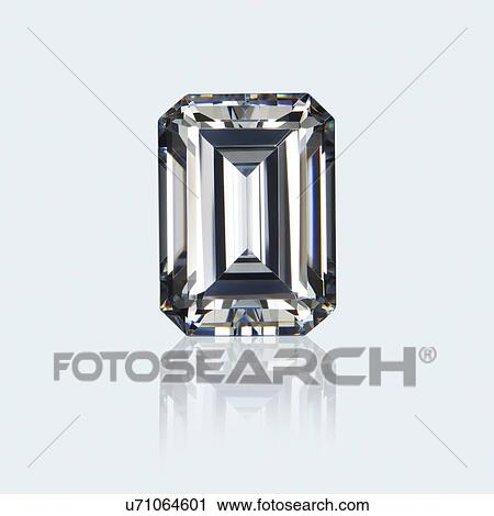Stock Image - Emerald cut diamond.. Fotosearch