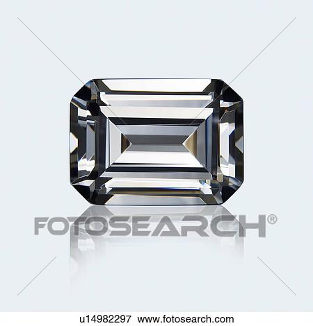 Stock Photo - Emerald cut diamond.. Fotosearch