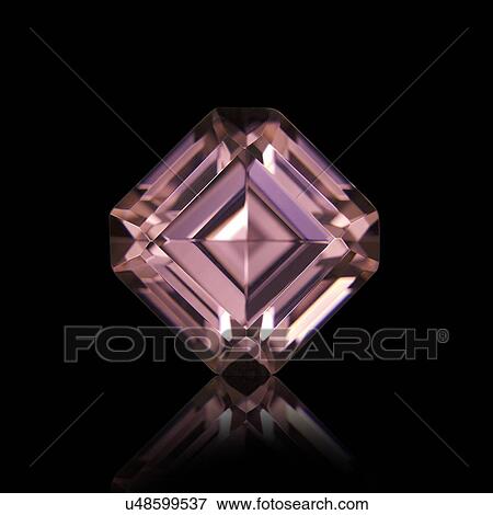 Stock Photo - Emerald cut pink sapphire.. Fotosearch