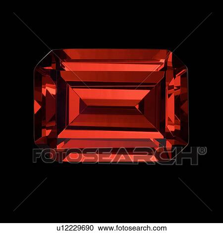 Stock Image - Emerald cut ruby.. Fotosearch