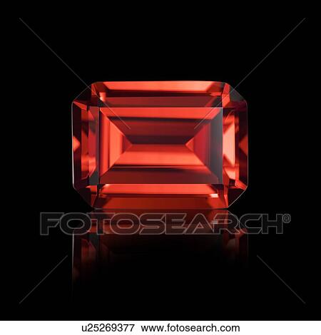 Stock Photo - Emerald cut ruby.. Fotosearch