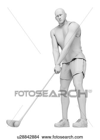 Picture - Golf player, illustration. Fotosearch