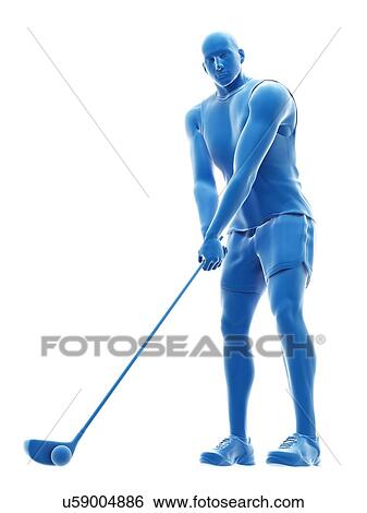Golf player, illustration View Large Photo Image Stock Photograph - Golf player, illustration. Fotosearch