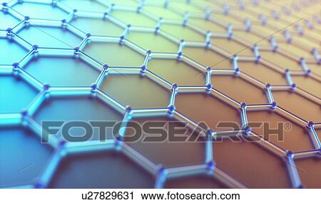 Stock Image - Graphene sheet, computer illustration.. Fotosearch