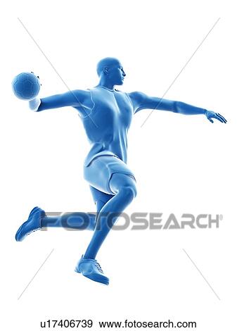 Stock Photo - Handball player, illustration. Fotosearch