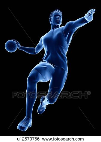 Stock Photograph - Handball player, illustration. Fotosearch