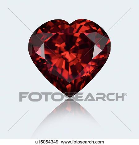 Stock Photo - Heart shape ruby.. Fotosearch