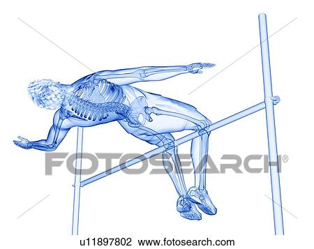 Stock Image - High jumper, illustration. Fotosearch