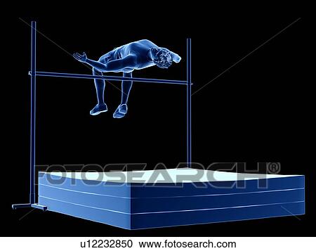 Stock Image - High jumper, illustration. Fotosearch